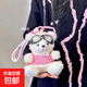 毛衣小熊鑰匙扣包掛件創(chuàng  )意毛絨玩偶可愛(ài)熊熊公仔情侶閨蜜禮物掛飾 白熊+粉衣+泳鏡 【12厘米左右】送掛鏈