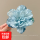 花朵鴨嘴夾發(fā)夾女2025新款側邊碎發(fā)劉海夾子海邊拍照頭花發(fā)卡頭飾 2#藍色
