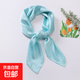 新款多巴胺色絲巾女純色小方巾歐美仿絲小絲巾領(lǐng)巾發(fā)帶工廠(chǎng)批發(fā) L7341-天藍