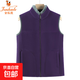 金狐貍中老年春秋裝女搖粒絨馬甲老人衣服媽媽抓絨背心奶奶秋裝馬 深紫色 2XL 建議115-130斤