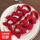 2025新款蝴蝶結頭繩扎頭發(fā)高馬尾加粗橡皮筋女耐用紅色喜慶發(fā)繩 紅色蝴蝶結發(fā)圈5個(gè)TS70