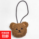 可愛(ài)小熊兒童書(shū)包配件毛絨泰迪熊公仔背包掛件爆款牙簽熊女包配飾 深棕色小熊頭/