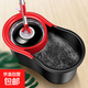 旋風(fēng)輪旋轉拖把家用加厚免手洗甩干帶桶拖布干濕兩用洗車(chē)擦柜拖把 加厚桶+不銹鋼清洗籃+2拖頭