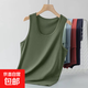 男士背心四季運動(dòng)健身打底汗衫彈力背心坎肩寬肩無(wú)袖t恤潮 【背心】軍綠 5XL