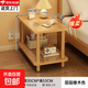 家用雙層床頭柜出租屋簡(jiǎn)約現(xiàn)代臥室側(cè)邊柜小戶型床頭置物架小桌子 長(zhǎng)方形田園橡木色原木色60*30*53