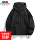 保威特犀牛（POVOTE）沖鋒男女衣服春秋2025連帽新款防風(fēng)防水潮流 J91黑色 M 【90-105斤】