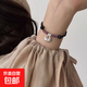 新中式國風(fēng)復古平安鎖手鏈女仿銀坨坨合金情侶編織紅手繩小福袋 小胖福手繩-黑色-1個(gè)（袋裝）