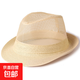 中老年人禮帽子男夏天防曬遮陽(yáng)帽涼帽戶外網(wǎng)眼爸爸春秋季透氣草帽 米   色 均碼（58CM）