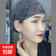 薄款頭巾帽子女春夏季新款網(wǎng)紗包頭回族堆堆帽媽媽套頭遮白發(fā)帽子 黑色