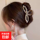 高級(jí)感抓夾女2025大號(hào)后腦勺盤(pán)發(fā)鯊魚(yú)夾氣質(zhì)發(fā)夾卡子頭飾 水鉆咖色鯊魚(yú)發(fā)夾