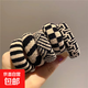 兒童發(fā)繩新款日韓黑白棋格風(fēng)加粗高彈力提花皮筋發(fā)圈簡(jiǎn)約秋季 黑白格紋【隨機2個(gè)裝】