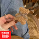 秋冬新品毛絨小熊發(fā)夾邊夾少女側邊夾子bb夾百搭毛毛柔軟劉海頭飾 蝴蝶結小熊-棕色
