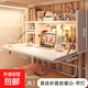 宿舍床上桌置物架折疊電腦桌書(shū)桌學(xué)生簡(jiǎn)易上下鋪懸空可固定學(xué)習桌 LED燈折疊款-暖白色