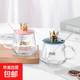 高顏值輕奢早餐玻璃杯ins辦公室創(chuàng  )意鉆石皇冠帶蓋馬克杯 隨機顏色(送杯蓋+勺) 230ml