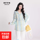 格子防曬衣美式復古學(xué)院風(fēng)格子連帽襯衫男女同款百搭情侶襯衫外套 曉曉-E01【淺藍色】 2XL