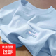 220克純棉短袖t恤女新款夏季氣質(zhì)洋氣減齡休閑印花圓領(lǐng)上衣B701YL 天藍色【3689】 M