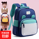 新款兒童幼兒園書(shū)包超輕護脊女孩輕便3-6歲寶寶雙肩包外出游背包 深藍配綠