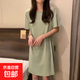 【爆款】冰絲睡裙女春夏純色睡衣時(shí)尚親膚超值家居服 綠色 均碼（適合80-140斤）
