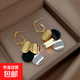 S925銀針復古港風撞色圓片流蘇耳環(huán)ins風氣質長款耳釘耳飾女 主圖款