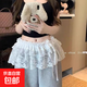 網(wǎng)紗半身裙女春夏蕾絲甜美風(fēng)疊穿屁簾百搭圍裙簾擺裙遮屁股短裙子 白色 均碼