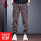 夏季冰絲薄款束腳休閑褲男春夏痞帥工裝運動(dòng)速干哈倫褲透氣九分褲 咖色 M 建議【90斤-115斤】