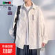 保威特犀牛（POVOTE）巴洛克長(cháng)袖襯衫男秋季感百搭印花大碼休閑外 FB268白色 XL