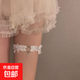性感愛心形腿環(huán)大腿鏈子2024新款鎖骨鏈choker項(xiàng)圈女頸帶頸鏈配飾 黑色 愛心腿環(huán)-1條（opp袋裝）