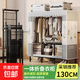 折疊衣柜家用臥室免安裝簡(jiǎn)易布衣柜出租房用全鋼架結實(shí)衣櫥布衣柜 許愿瓶圍兜款【寬130CM】
