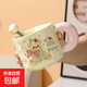 少女心小熊馬克杯可愛(ài)奶fufu卡通家用帶蓋水杯送姐妹朋友生日禮物 蝴蝶結(jié)小熊【杯+勺】 1個(gè) 320ml