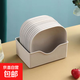 日式家用吐骨頭盤子創(chuàng)意骨碟塑料骨頭碟水果盤吐骨碟帶底座收納盒 1寸 米色10個(gè)裝底座