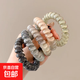 多彩電話(huà)線(xiàn)發(fā)圈夏季女生頭飾高彈力耐用發(fā)飾禮物皮筋 漸變果凍電話(huà)線(xiàn)5件套【5根】