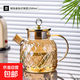 琥珀金鉆涼水壺茶壺大容量耐高溫泡茶壺茶具高檔家用泡茶器 中菱形金壺 1500ml