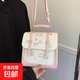 潮流學(xué)院風(fēng)質(zhì)感時(shí)尚女2025夏季新款休閑簡(jiǎn)約通勤斜挎雙肩包包 粉色+掛件