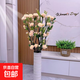 客廳落地假花牡丹花仿真花居家新房裝飾絹花擺件室內花藝插花新款 絹布牡丹 香檳色+帶瓶（一共13枝）