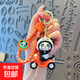 可愛(ài)機車(chē)熊貓鑰匙扣創(chuàng  )意卡通摩托車(chē)公仔鑰匙鏈情侶包包掛件小禮品 機車(chē)熊貓-橙色