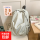 2025新款簡(jiǎn)約休閑雙肩包純色小眾背包個(gè)性洋氣書(shū)包大容量背包潮流 灰色