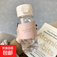 高顏值吸管杯夏季女學(xué)生塑料水杯子便攜帶皮革套韓版簡(jiǎn)約ins風(fēng)杯 粉色 500ml 1個(gè)