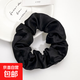 新款色丁布藝大腸發(fā)圈歐美跨境頭繩發(fā)飾簡(jiǎn)約發(fā)帶頭花皮筋 黑色