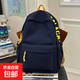 2025學(xué)院風(fēng)ins背包輕便字母大學(xué)生書(shū)包簡(jiǎn)約日常通勤大容量雙肩包 藍色單包