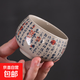 陶瓷茶杯品茗杯家用喝茶杯羅漢主人杯單只茶碗功夫茶具泡茶盞 麥芽黃主人羅漢杯-蘭亭序