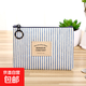 零錢(qián)包迷你女小方包布藝小錢(qián)包可愛(ài)學(xué)生短款硬幣包小包包 藍條紋