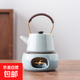 韻化溫茶爐陶瓷茶杯暖茶爐蠟燭加熱底座小火爐溫水保溫提梁壺圍爐 哥窯藍-圓溫茶爐墊片蠟匙+提梁壺