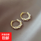 s925銀針輕奢氣質(zhì)圓圈珍珠耳環(huán)2023新款耳圈女耳扣小眾設 主圖款