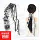 春秋絲巾綁發(fā)帶百搭長條絲巾女飄帶發(fā)飾馬尾絲帶頭飾法式絲巾發(fā)帶 黑知更鳥 88*6CM