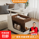 客廳陽(yáng)臺(tái)可移動(dòng)旋轉(zhuǎn)推車小角幾茶幾茶車茶水柜沙發(fā)邊柜可升降邊幾 白+胡桃色