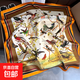 春夏季薄款百鳥爭鳴畫桔色卷邊70cm桑蠶絲真絲絲巾大方巾女 主圖色 70*70cm