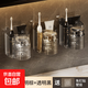 牙刷置物架衛生間免打孔漱口杯刷牙杯收納壁掛式電動(dòng)牙膏牙刷架子 【一家三口】透白+透棕+透黑