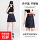 丹寧色牛仔短褲女夏季薄款2025年新款高腰顯瘦小個(gè)子寬松闊腿褲子 丹寧色 3XL