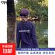 撞色拼接速干長(cháng)袖T恤女秋季薄款戶(hù)外騎行運動(dòng)衣服女透氣防曬上衣 紫色 L 建議100-120斤