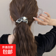 2025春款碎花大腸發(fā)圈氣簡約珍珠花邊頭繩頭花少女發(fā)繩新款發(fā) 黑色碎花珍珠發(fā)圈 1個